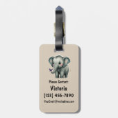 Étiquette À Bagage Sac à dos coloré Personnalisé Elephant (Dos Vertical)