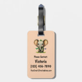 Étiquette À Bagage Sac à dos coloré Personnalisé Elephant (Dos Vertical)