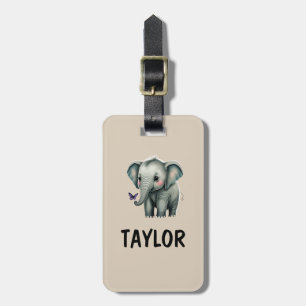 Étiquette À Bagage Sac à dos éléphant coloré personnalisé
