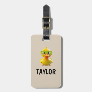 Étiquette À Bagage Sac à dos personnalisé Canard en caoutchouc coloré