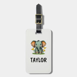 Étiquette À Bagage Sac à dos personnalisé éléphant coloré