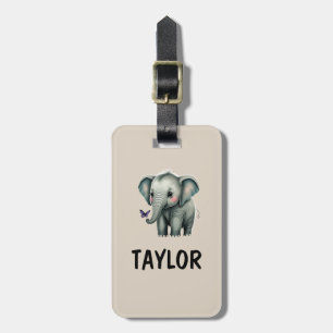 Étiquette À Bagage Sac à dos personnalisé éléphant coloré
