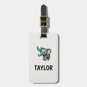 Étiquette À Bagage Sac à dos personnalisé éléphant coloré