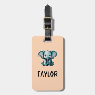 Étiquette À Bagage Sac à dos personnalisé éléphant coloré