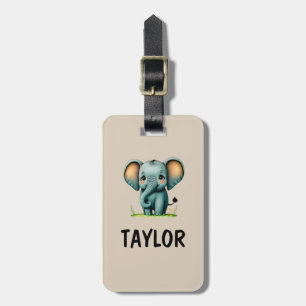 Étiquette À Bagage Sac à dos personnalisé éléphant coloré