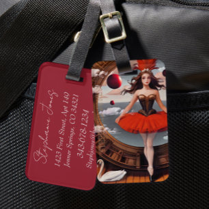Étiquette À Bagage Sac à dos vapeur Aquarelle Ballerina