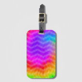 Étiquette À Bagage Sac cadeau Neon Rainbow Herringbone (Devant Vertical)