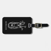 Étiquette À Bagage Sac de golf à monogramme noir (Devant horizontal)