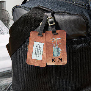 Étiquette À Bagage Sac de golf Monogramme Personnalisé Style unique