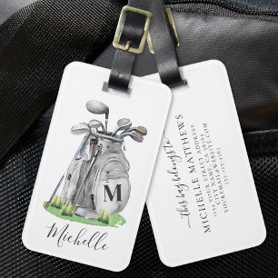 Étiquette À Bagage Sac de golf personnalisé avec monogramme