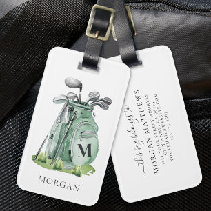 Étiquette À Bagage Sac de golf vert Monogram