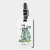 Étiquette À Bagage Sac de golf vert Monogram Green (Devant Vertical)