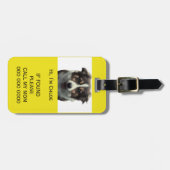 Étiquette À Bagage Sac de transport pour animaux scan si perdu code Q (Devant horizontal)