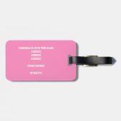 Étiquette À Bagage sac de volley-ball gris rose (Dos horizontal)