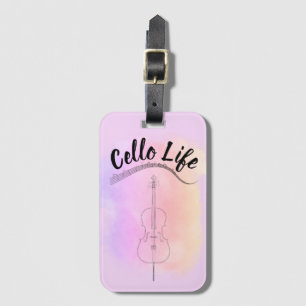 Étiquette À Bagage Sac d'instrument Pink Pasteolore Cello Life