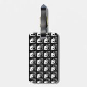 Étiquette À Bagage Sac géant Pandas Pop Art noir et blanc (Dos Vertical)