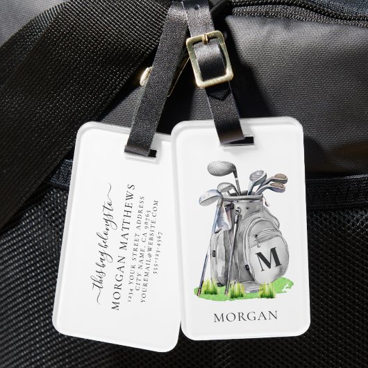 Étiquette À Bagage Sac golf monogramme