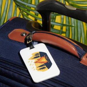 Étiquette À Bagage Sac graphique de camp d'été rétro