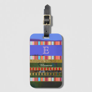 Étiquette À Bagage Sac-tag moderne cool de bandes de couleurs