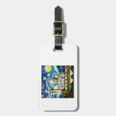 Étiquette À Bagage Sacre-Coeur Paris France Starry Night (Devant Vertical)