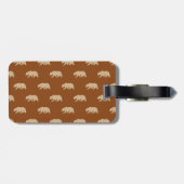 Étiquette À Bagage Saddle Brown et Tan Grizzly Motif (Dos horizontal)