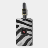 Étiquette À Bagage Safari Zebra Motif Monogramme Bagages (Devant Vertical)