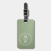 Étiquette À Bagage Sage Classique Sage simple Salvia Vert cuir look (Devant Vertical)
