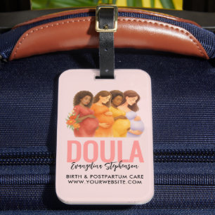 Étiquette À Bagage Sage-femme personnalisée Blush Rose Naissance Post