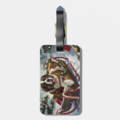 Étiquette À Bagage Saint Bernard Chien Festif de Noël (Dos Vertical)