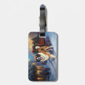 Étiquette À Bagage Saint Bernard Christmas Festive (Dos Vertical)