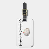 Étiquette À Bagage Saint Jacques de Compostelle coquille & croix roug (Devant Vertical)