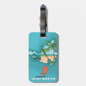 Étiquette À Bagage Saint Martin Carte illustrée. (Dos Vertical)