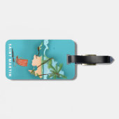 Étiquette À Bagage Saint Martin Carte illustrée. (Dos horizontal)