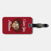 Étiquette À Bagage Saint-Valentin amour de chien de coeur Nom photo p (Dos horizontal)