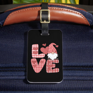 Étiquette À Bagage Saint-Valentin Gnome Mignon Cœur d'Amour