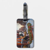 Étiquette À Bagage Saison de Noël de Boston Terrier (Dos Vertical)