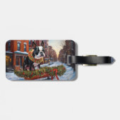 Étiquette À Bagage Saison de Noël de Boston Terrier (Dos horizontal)