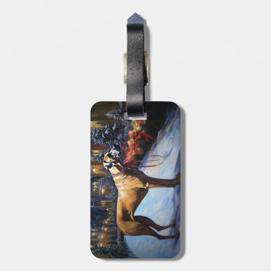 Étiquette À Bagage Saison de Noël de Rhodesian Ridgeback (Dos Vertical)