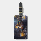 Étiquette À Bagage Saison de Noël de Shiba Inu (Devant Vertical)