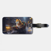 Étiquette À Bagage Saison de Noël de Shiba Inu (Dos horizontal)