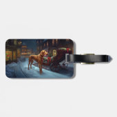 Étiquette À Bagage Saison de Noël de Vizsla (Dos horizontal)