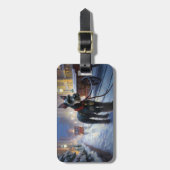 Étiquette À Bagage Saison de Noël des Schnauzer miniatures (Devant Vertical)