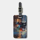 Étiquette À Bagage Saison de Noël du Terrier écossais (Devant Vertical)