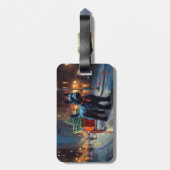 Étiquette À Bagage Saison de Noël du Terrier écossais (Dos Vertical)