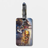 Étiquette À Bagage Saison de Noël Greyhound (Dos Vertical)