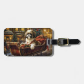 Étiquette À Bagage Saison de Noël Shih Tzu (Devant horizontal)