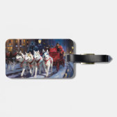 Étiquette À Bagage Saison de Noël Sibérienne Husky (Dos horizontal)