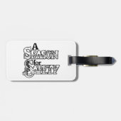 Étiquette À Bagage Saison de sécurité Motivation noir et blanc (Dos horizontal)