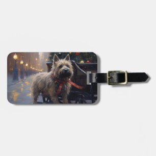 Étiquette À Bagage Saison Festive de Noël à Cairn Terrier