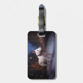 Étiquette À Bagage Saison Festive de Noël Bull Terrier (Dos Vertical)